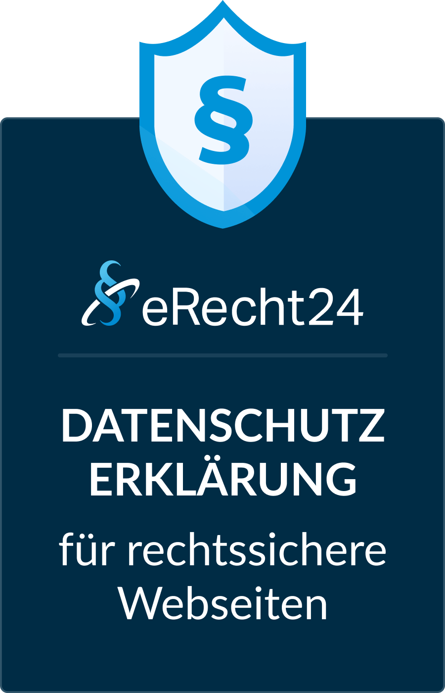 Datenschutzerklärung-Siegel von eRecht24: für rechtssichere Webseiten