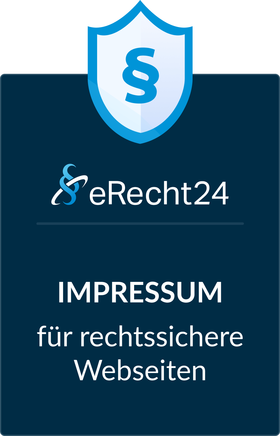 Impressum-Siegel von eRecht24: für rechtssichere Webseiten